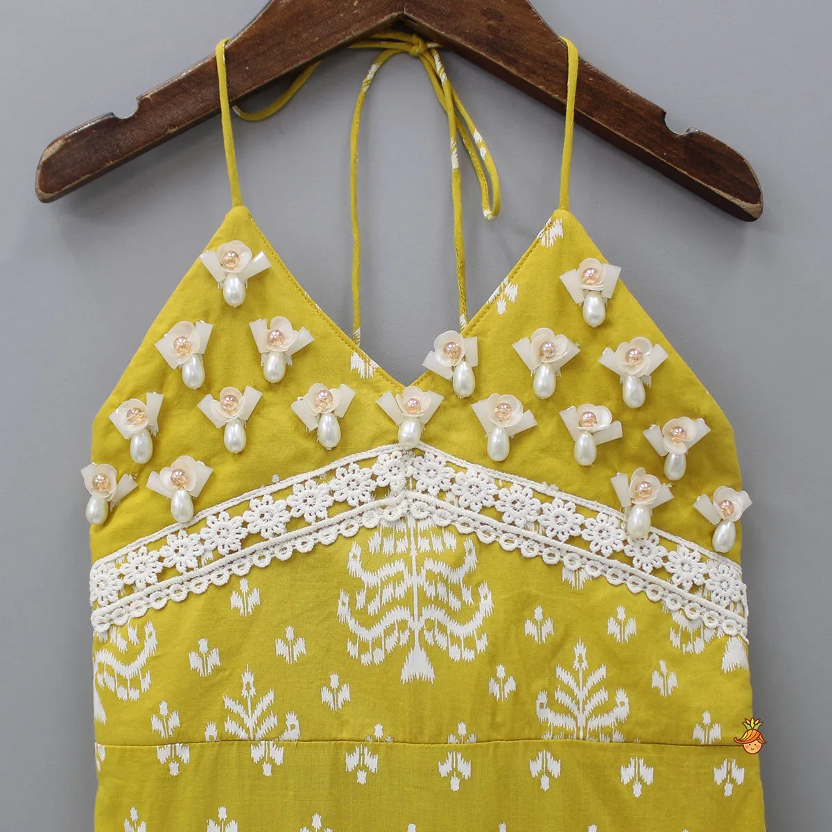 Halter Neck Stylish Printed Kurti