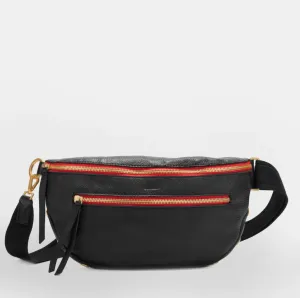 Hammitt Charles Crossbody Large in Black/Brushed Gold Red Zip