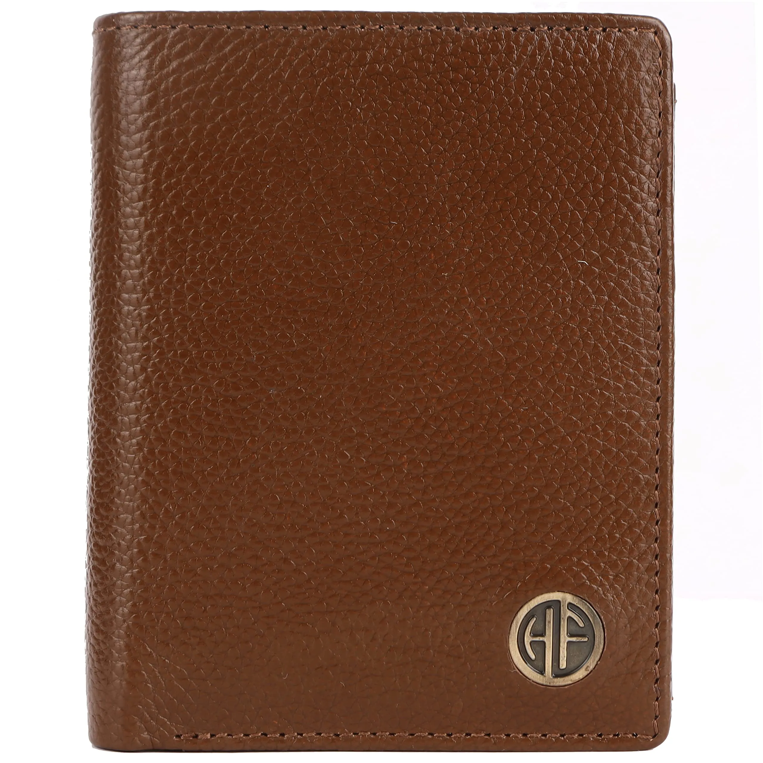 HAMMONDS FLYCATCHER Genuine Leather Wallet for Men, RFID Protected Leather Purse for Men, Money Purse for Men, Bi-Fold Wallet, 4 Card Slots, 3 ID Slots, Coin Pocket, Metal Snap Button - Brushwood