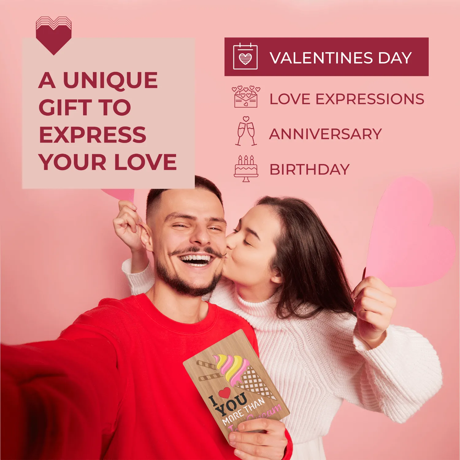 Handcrafted Bamboo Anniversary Cards | Ice Cream