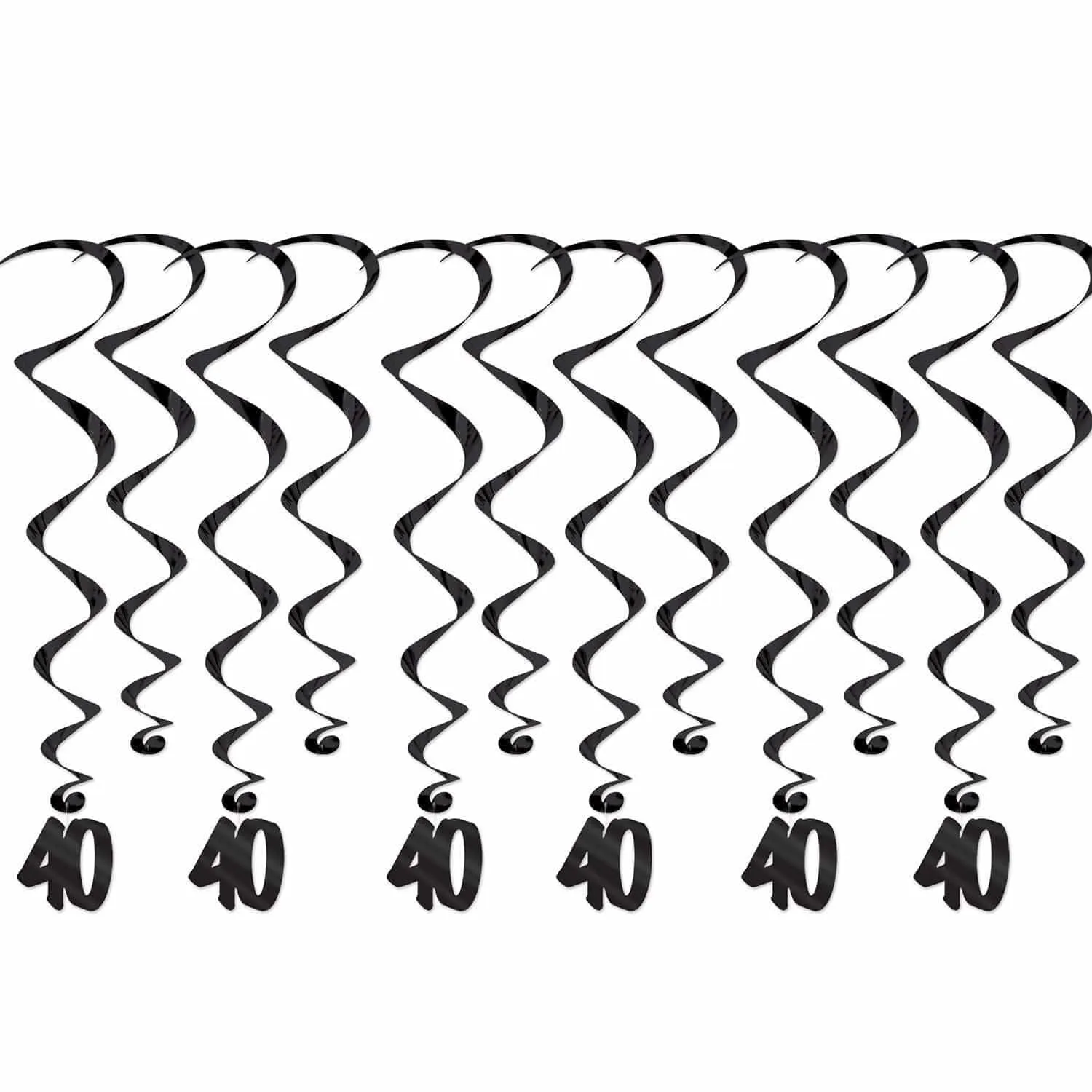 Hanging Swirl Decorations - 40th Birthday 6/pkg.