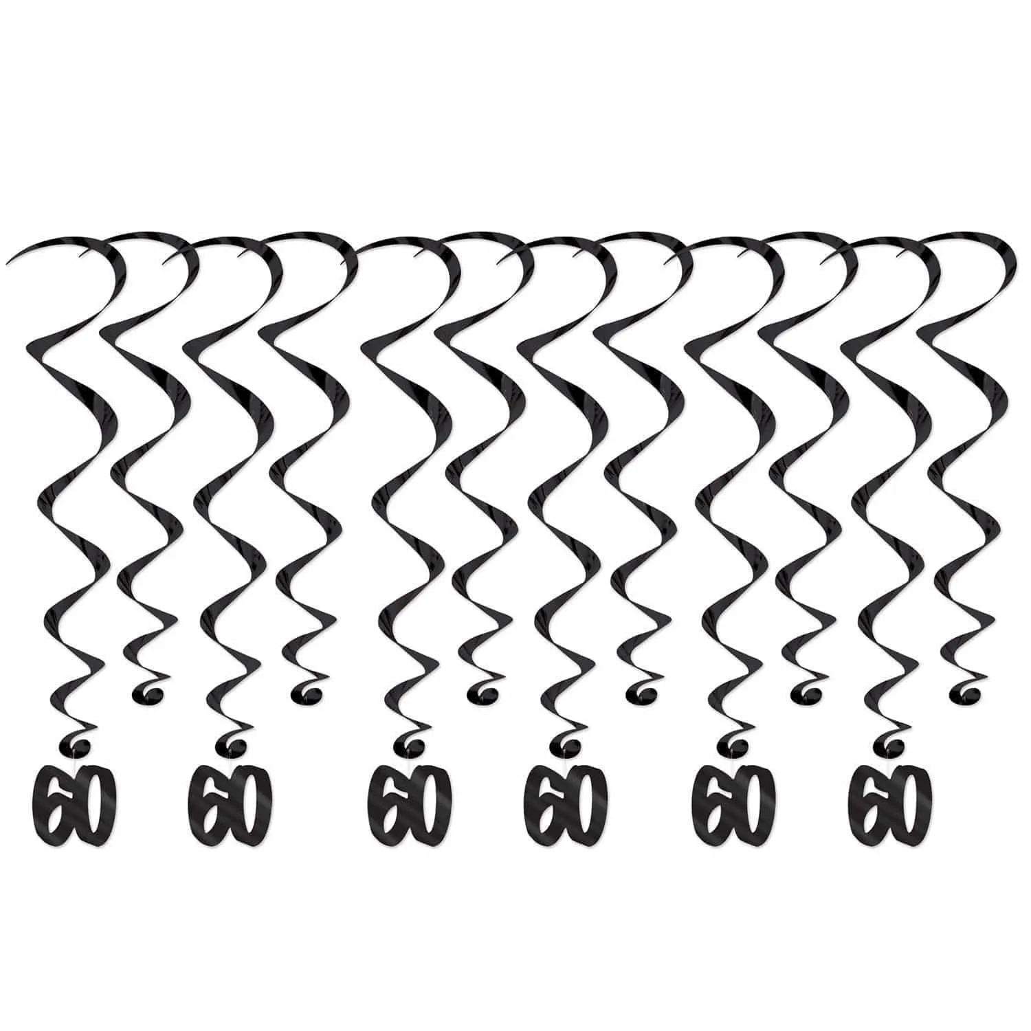 Hanging Swirl Decorations - 60th Birthday 6/pkg.