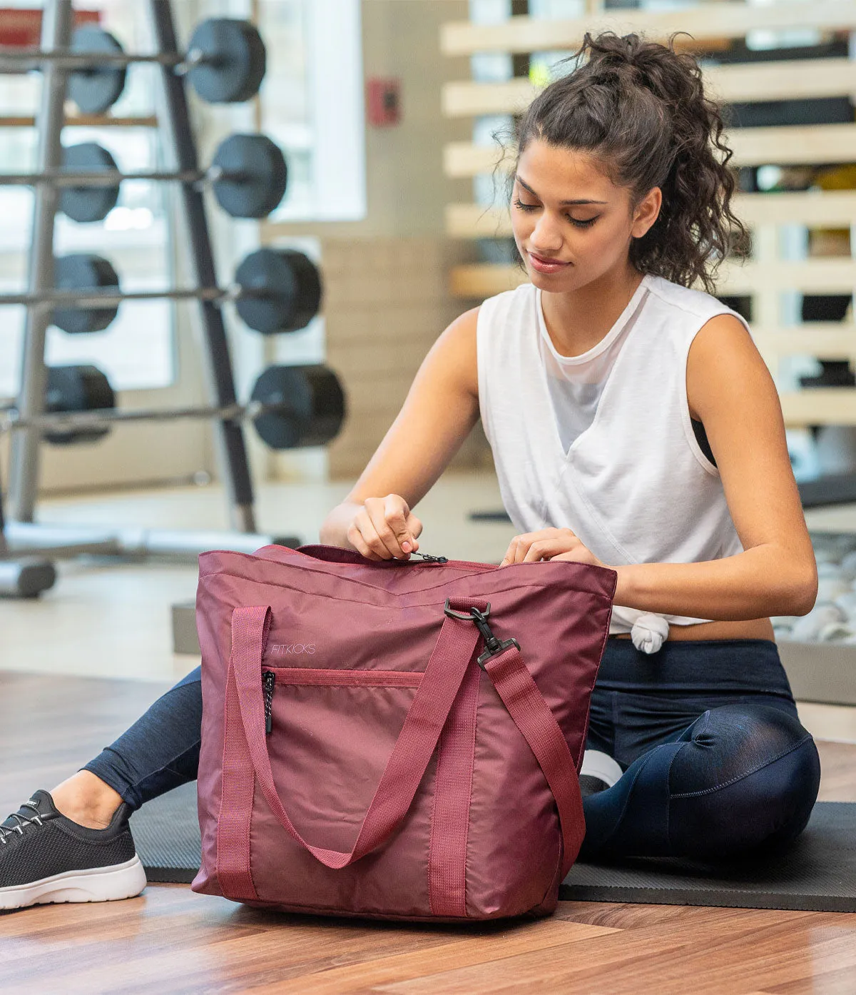 Hideaway Packable Duffel in Burgundy