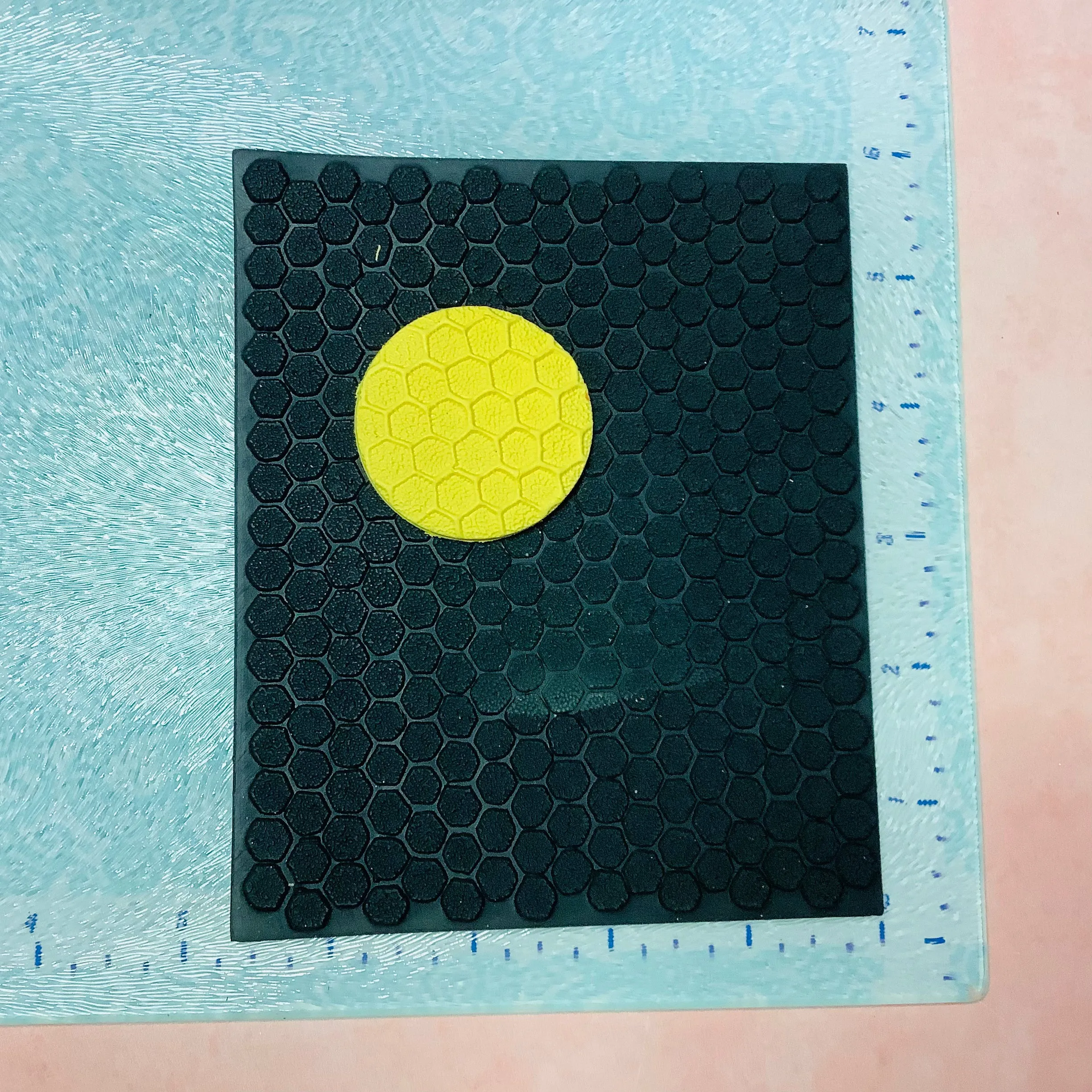 Honeycomb Jumbo Rubber Stamp Texture Sheet Mat for polymer clay metal clay mixed media art