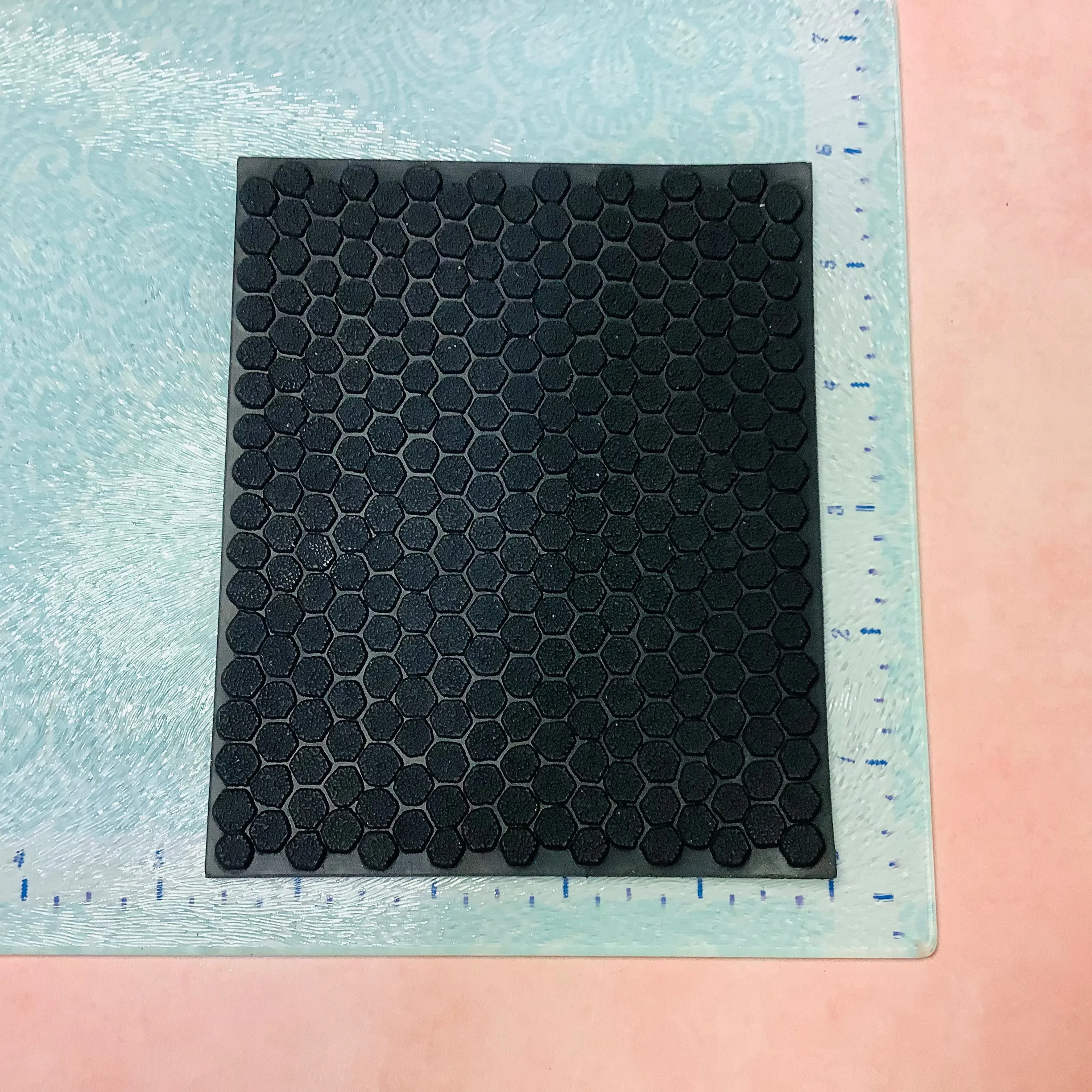 Honeycomb Jumbo Rubber Stamp Texture Sheet Mat for polymer clay metal clay mixed media art