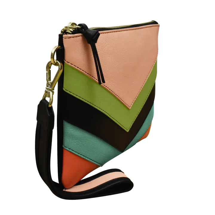 ILI New York Multi Color Top Zip Wristlet 6771