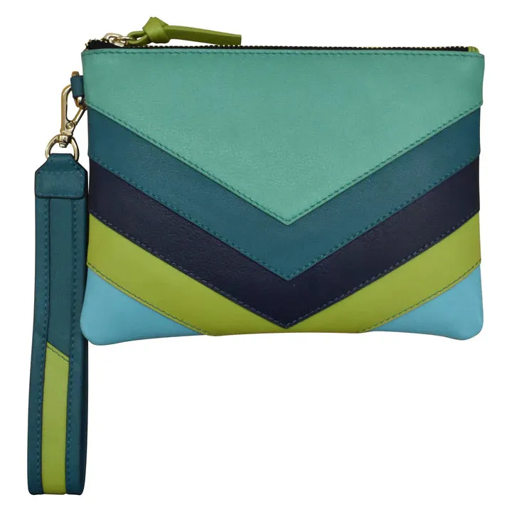 ILI New York Multi Color Top Zip Wristlet 6771
