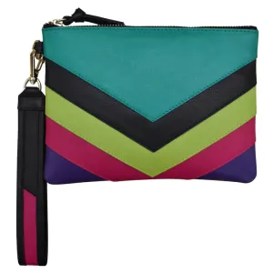 ILI New York Multi Color Top Zip Wristlet 6771