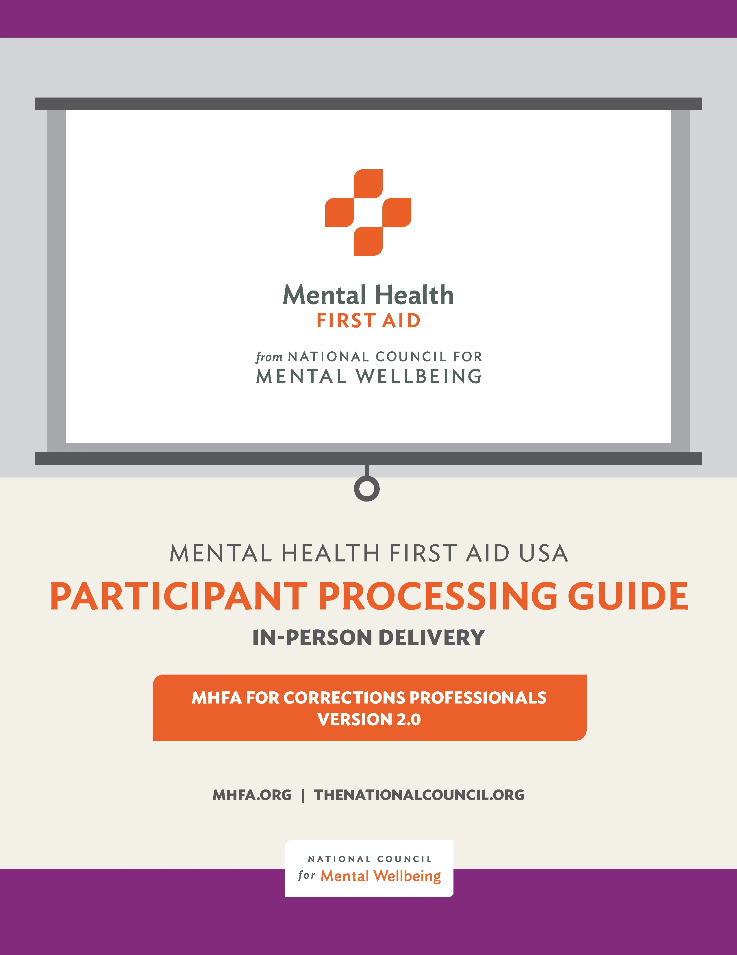 In-Person Adult MHFA for Corrections Professionals Participant Processing Guide Version 2.0