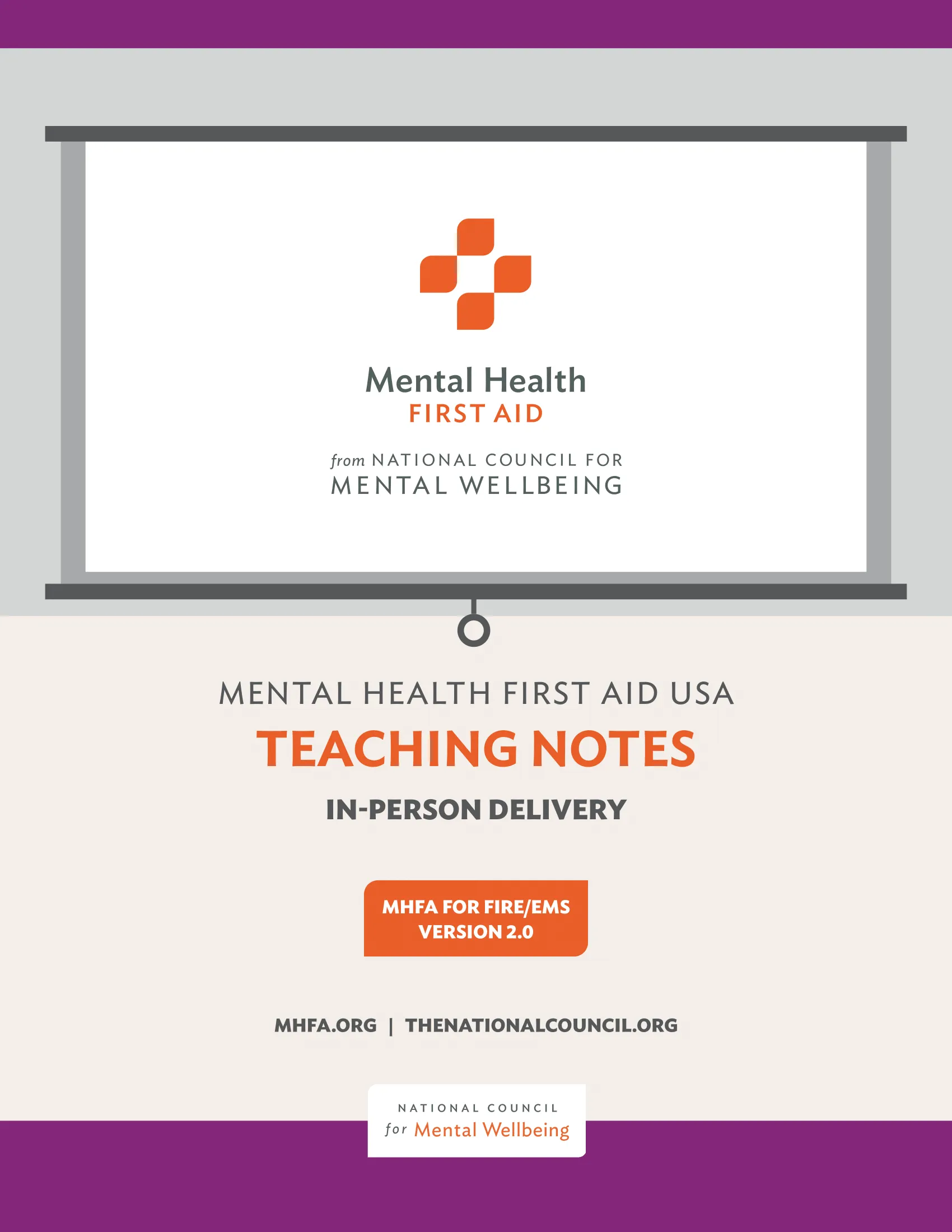 In-person Adult MHFA for Fire and EMS Teaching Notes Version 2.0