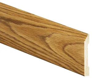 Inteplast Group 46320800802 Baseboard Moulding, 8 ft L, 3.44 in W, 1/2 in Thick, Polystyrene, Ultra Oak :EA: QUANTITY: 14