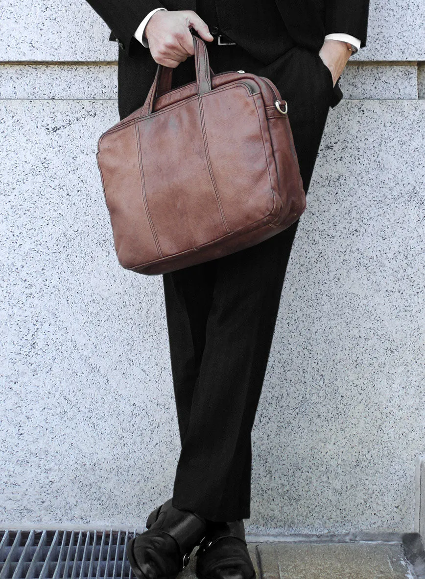 Italian Black Herringbone Flannel Pants