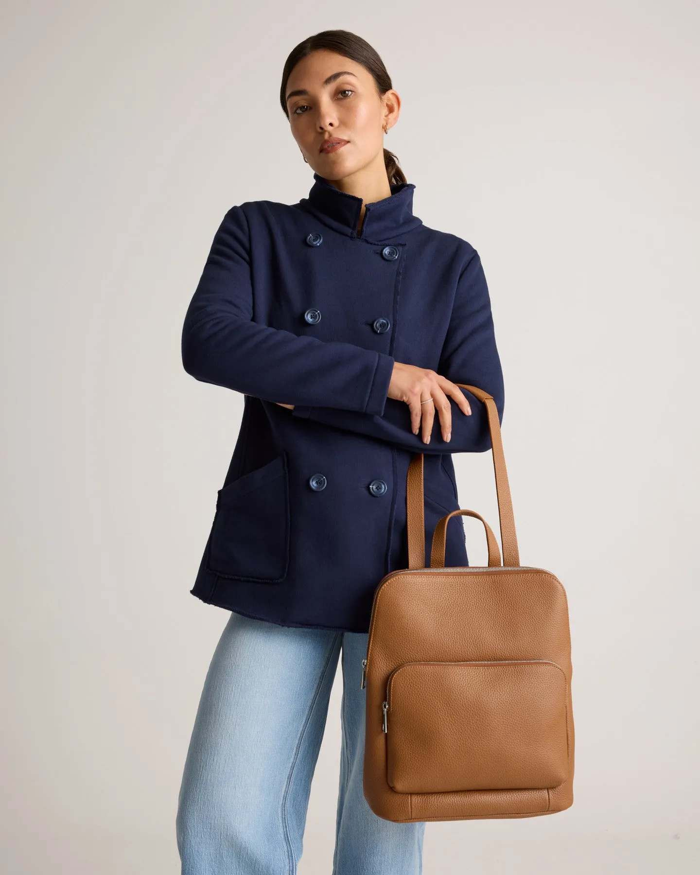 Italian Leather Convertible Backpack