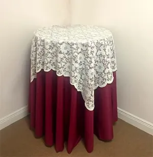 Ivory 54" x 54" Square Lace Table Overlay
