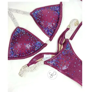 Jewell Cranberry Medium Triple Burst Competition Bikini