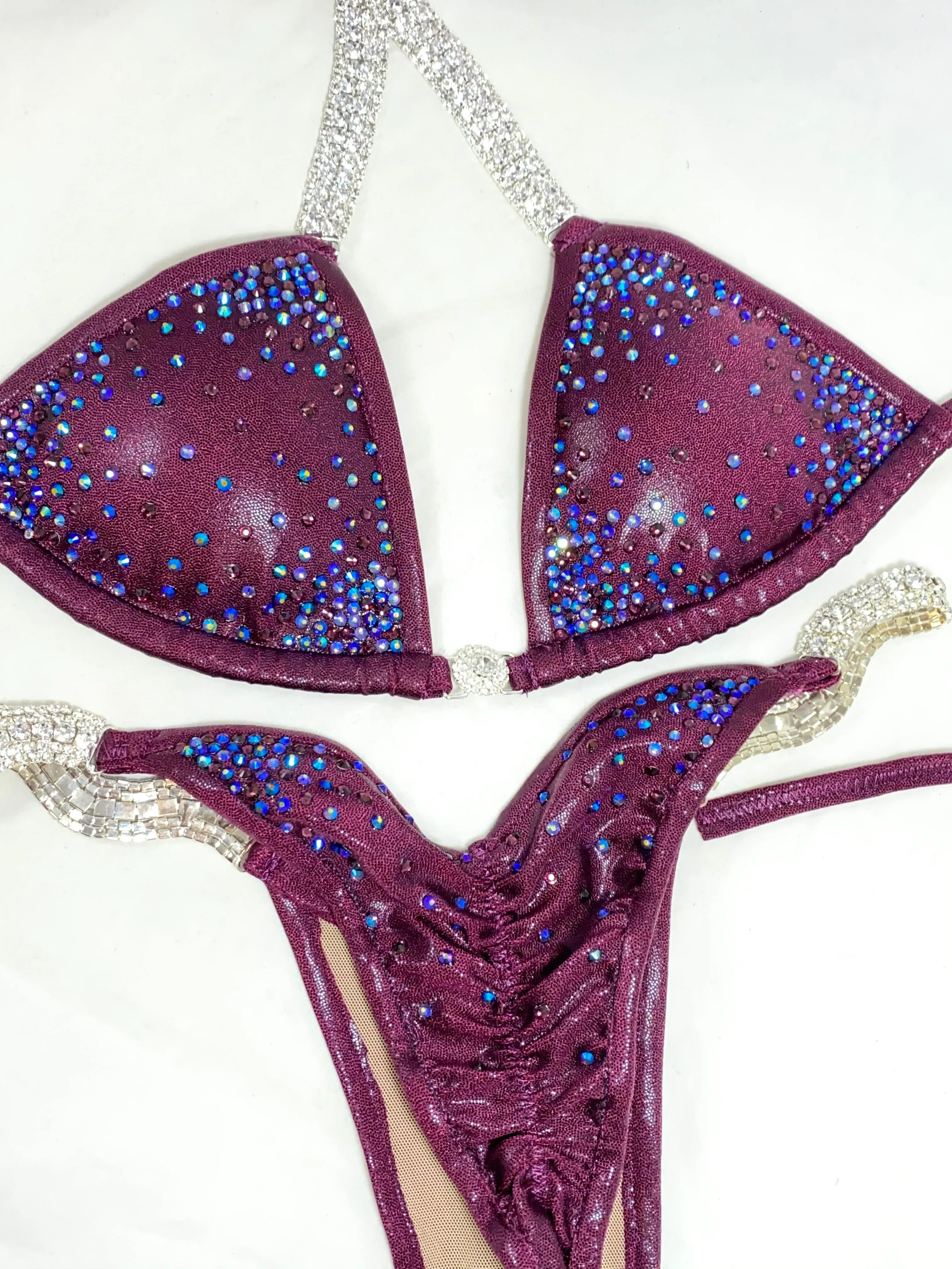 Jewell Cranberry Medium Triple Burst Competition Bikini