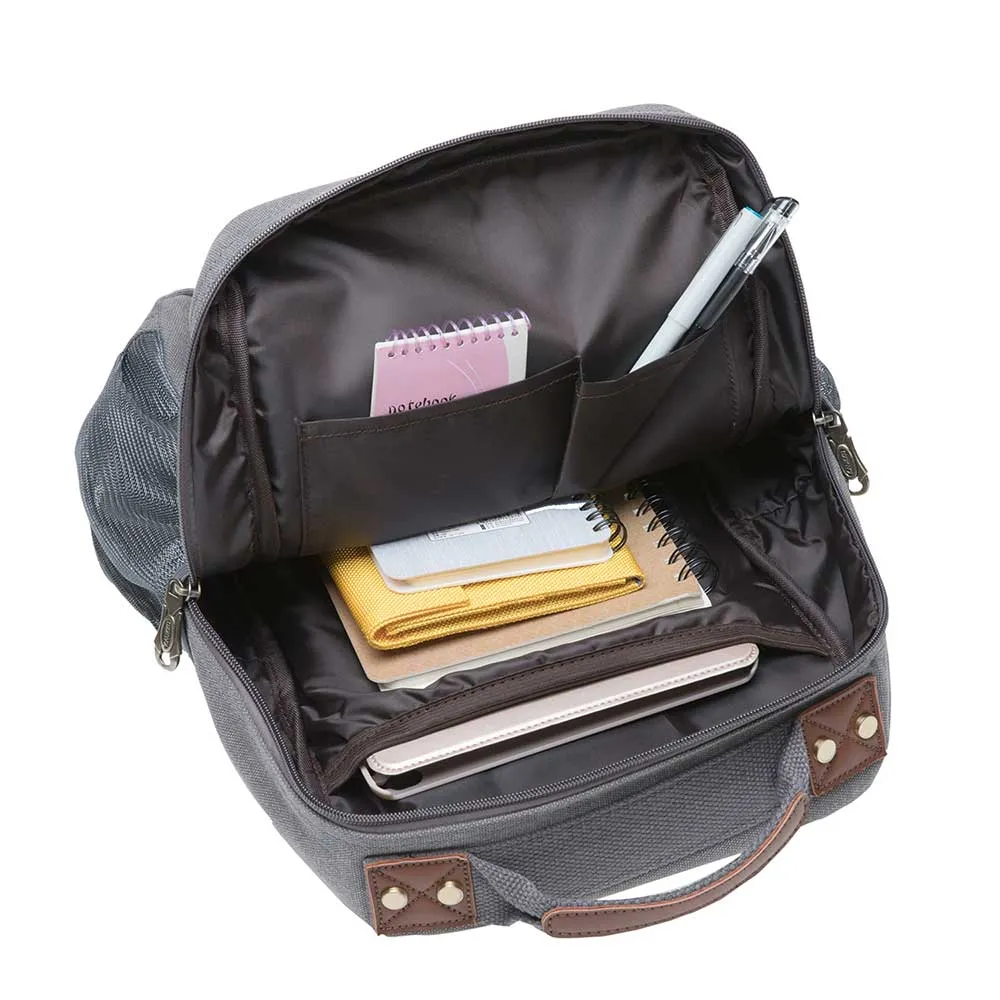 KAUKKO Canvas Crossbody Sling Bag Backpack for Cycling, Hiking, Camping, and Commuting, FD252-3 ( Grey )