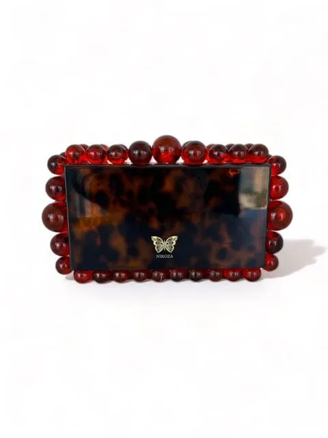 Kira Black Acrylic Pearl Clutch Bag By Nikoza Collection