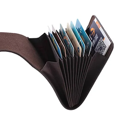 Kuber Industries Card Holder Wallet for Men Women|Debit Credit Card Holder|Wallet for Id, Visiting Card, Buisness Card|Button Closure|Blue (Pack of 6)
