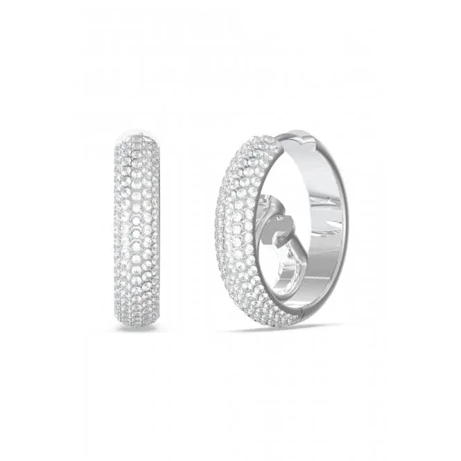 Ladies Crazy Silver Crystal Hoop Earrings UBE03299RH