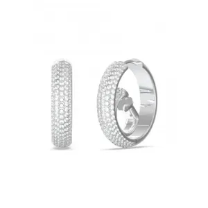 Ladies Crazy Silver Crystal Hoop Earrings UBE03299RH