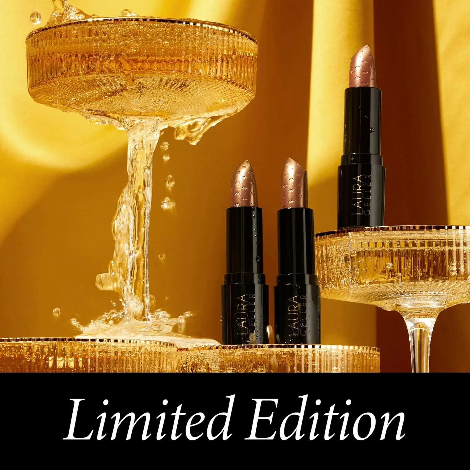 LAURA GELLER NEW YORK Gorgeous in Gold Ltd Edition Lipstick Trio Gift Set, Brilliant in Blush, Sensational in Spice, Magnificent in Mauve