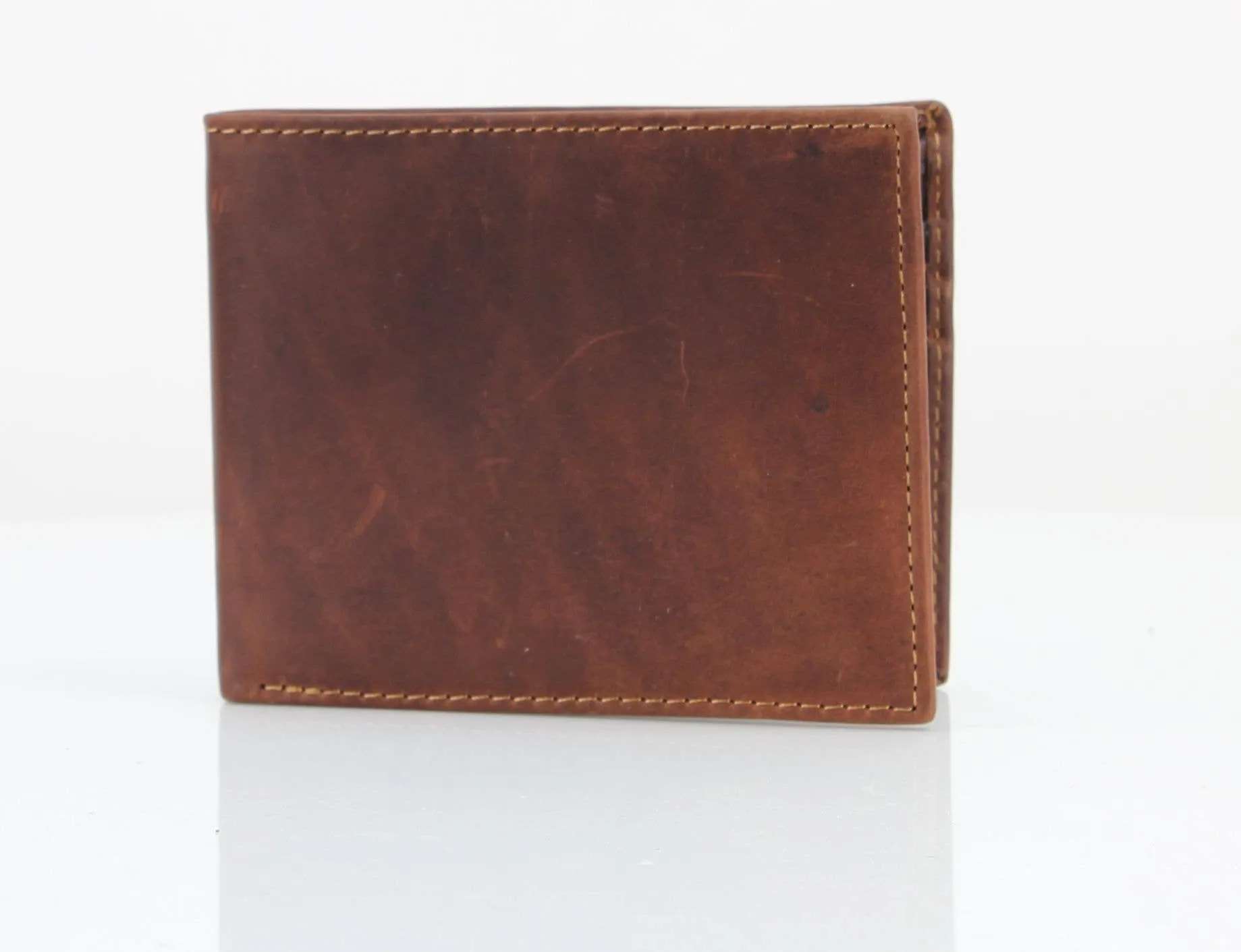 Leather Impressions - American Bison RFID Leather Bi Fold Wallet