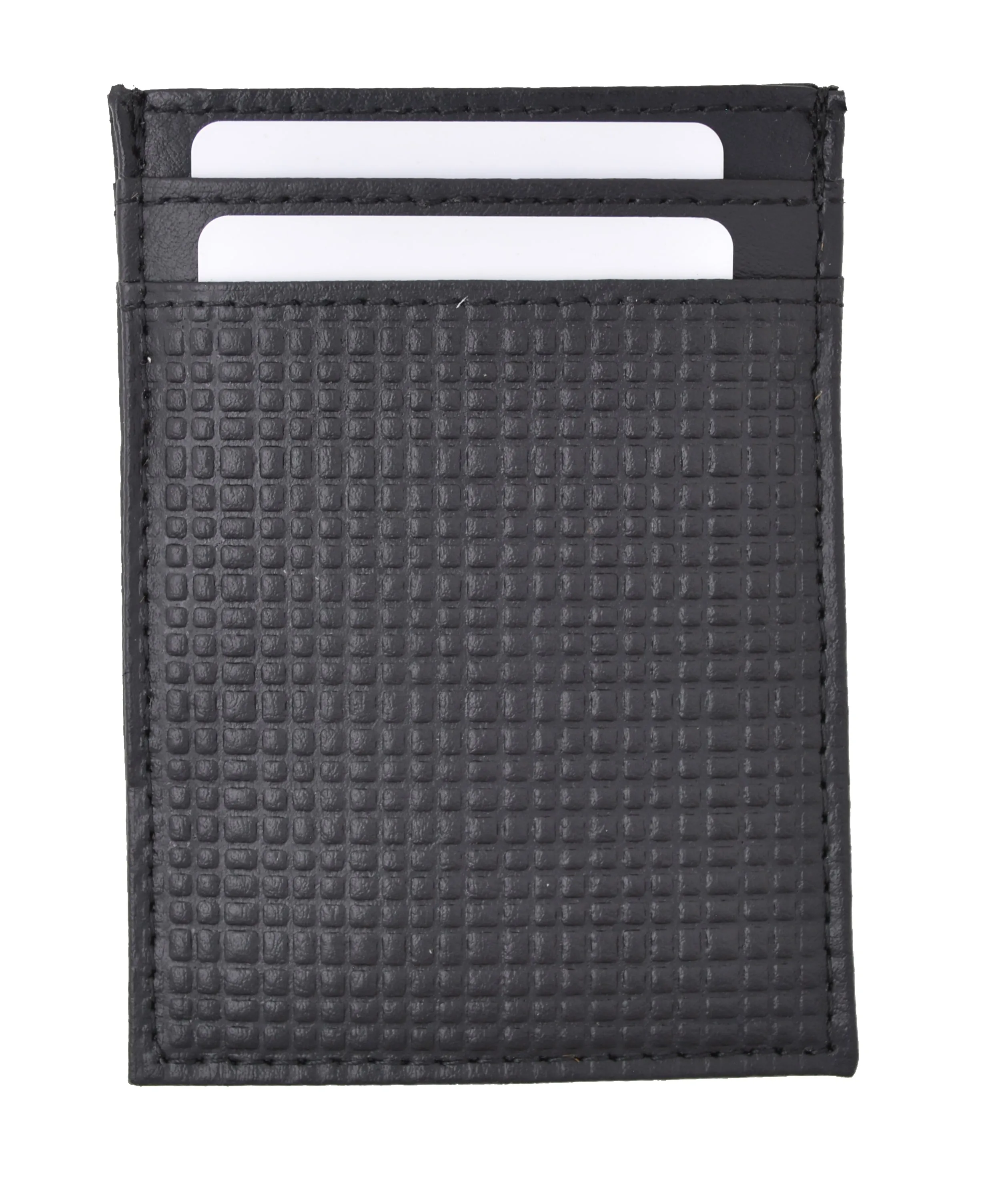 Leather Money Clip Front Pocket Wallet with Bottle Opener Black