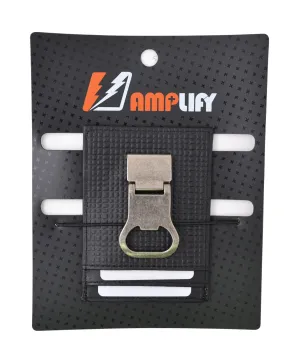Leather Money Clip Front Pocket Wallet with Bottle Opener Black