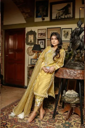 Leon - Rose Blanca - Lime Yellow - Cotton Silk - 3 Piece