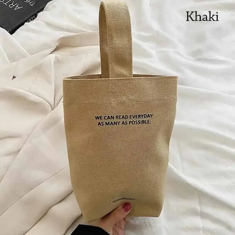 Letter Handbag Large Capacity Casual Canvas Bag