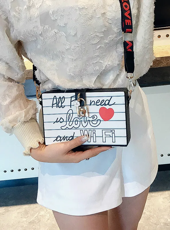 Letters Crown Box Design Women's Party Clutch Bag
