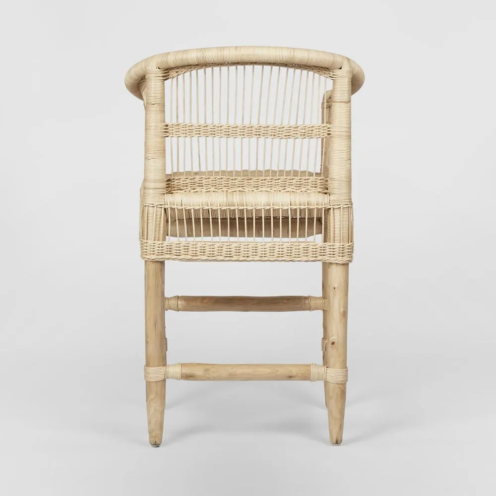 Livingstone Bar Chair Natural/White cushion - Outdoor Under-Cover