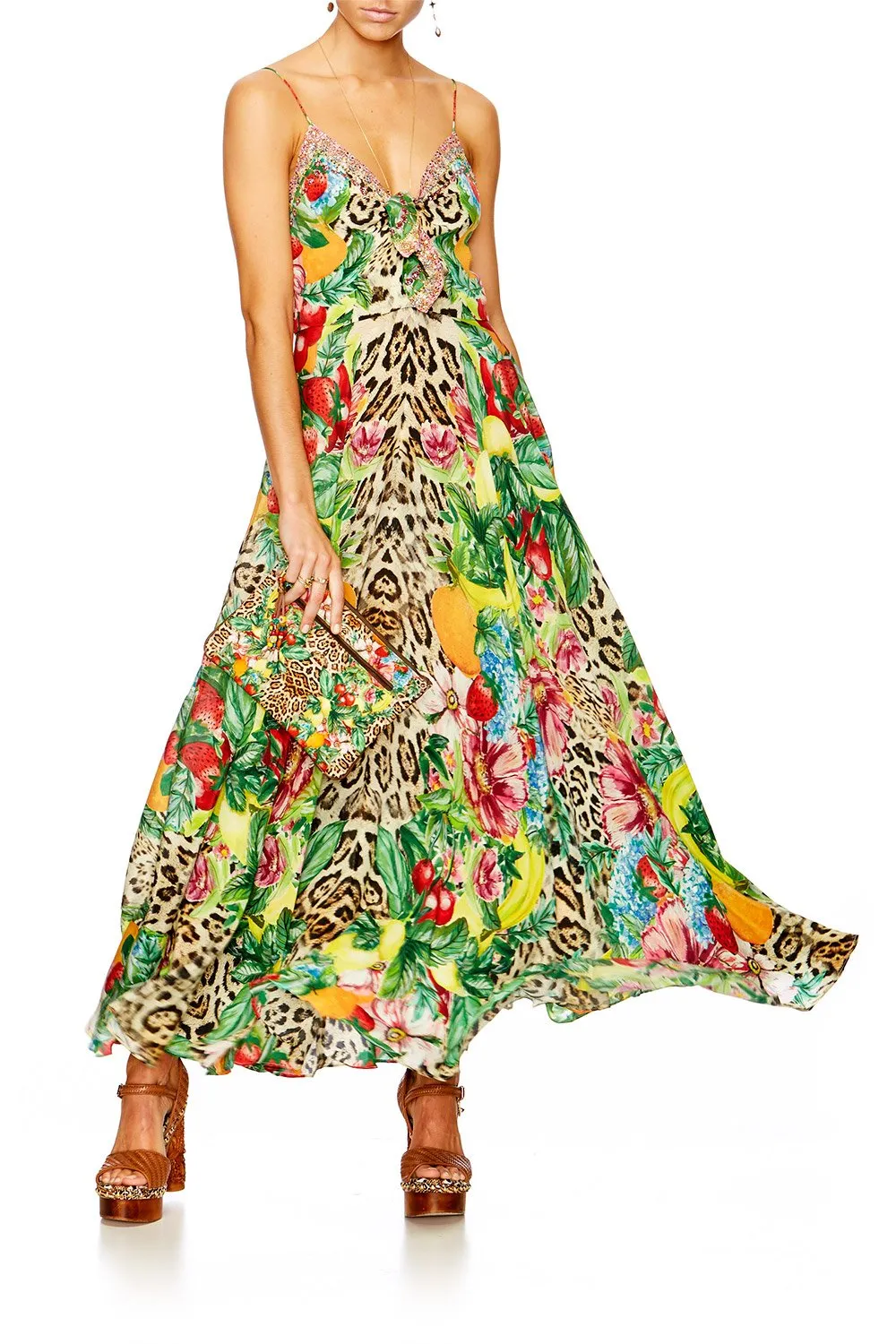 LONG DRESS WITH TIE FRONT COOL CAT