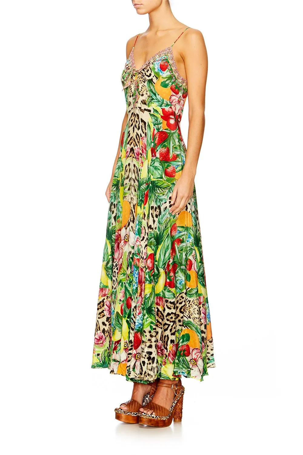 LONG DRESS WITH TIE FRONT COOL CAT