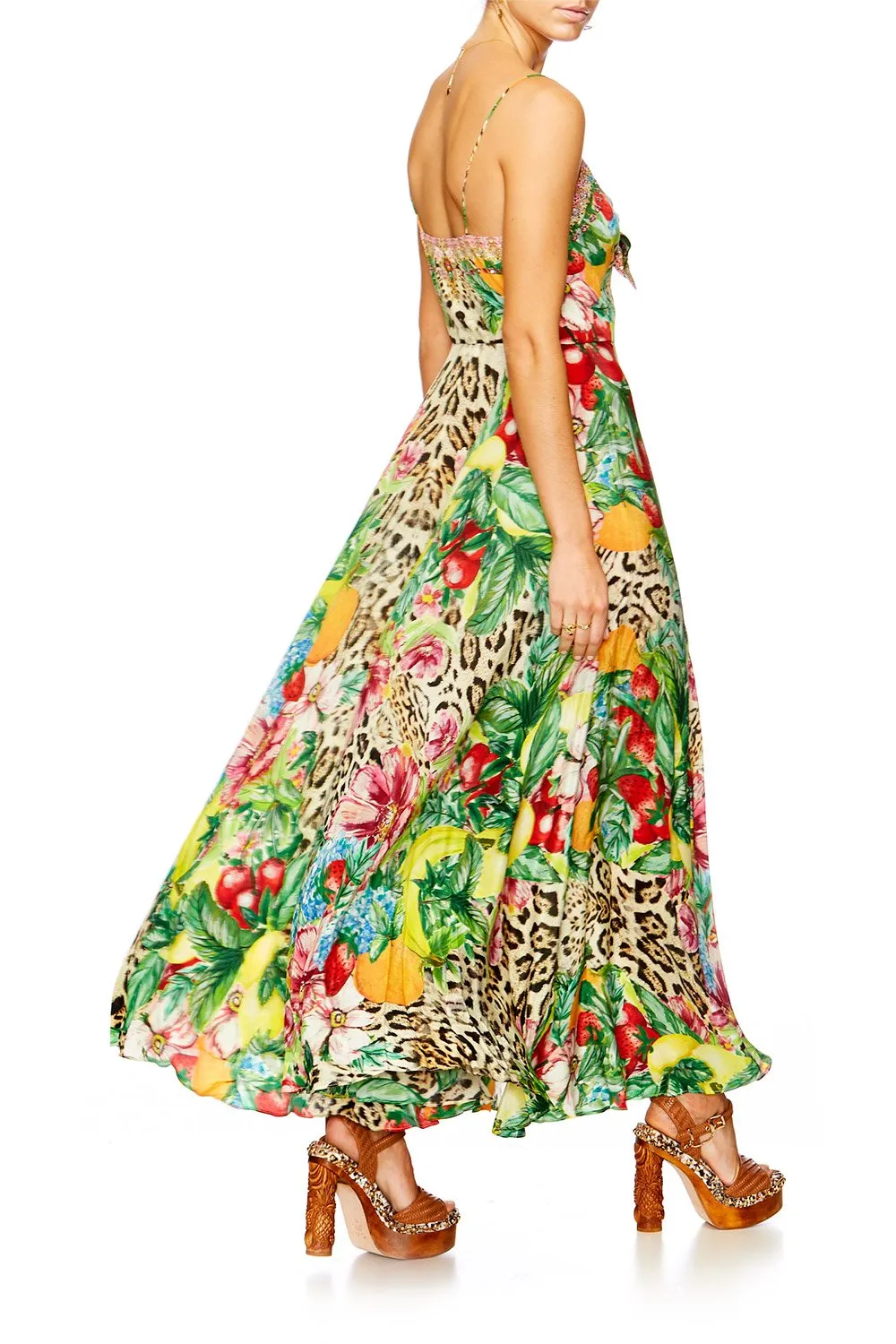 LONG DRESS WITH TIE FRONT COOL CAT