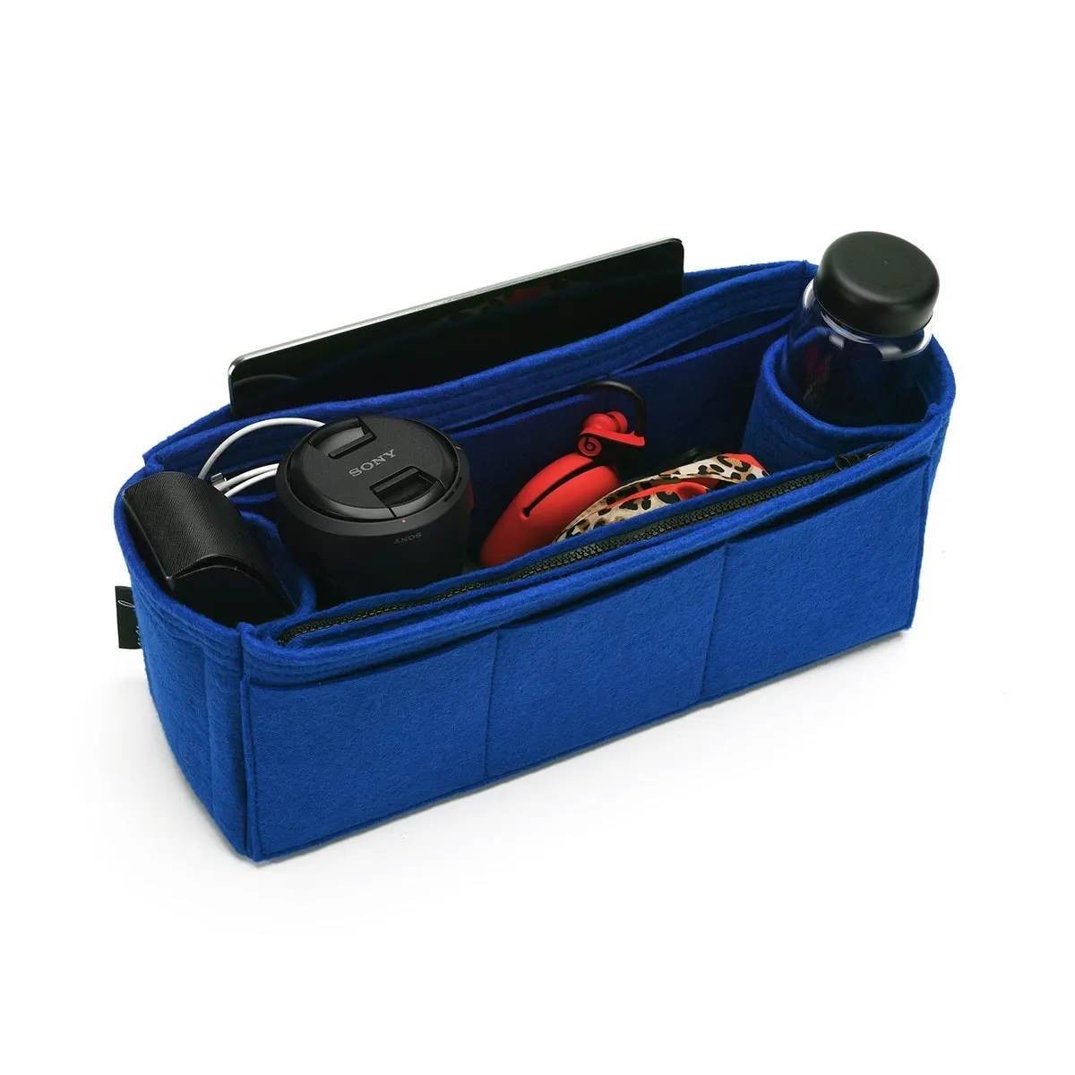 Louis Vuitton Onthego Purse Organizer Insert, Bag Organizer with Zipper Side Pouch and Double Bottle Holders