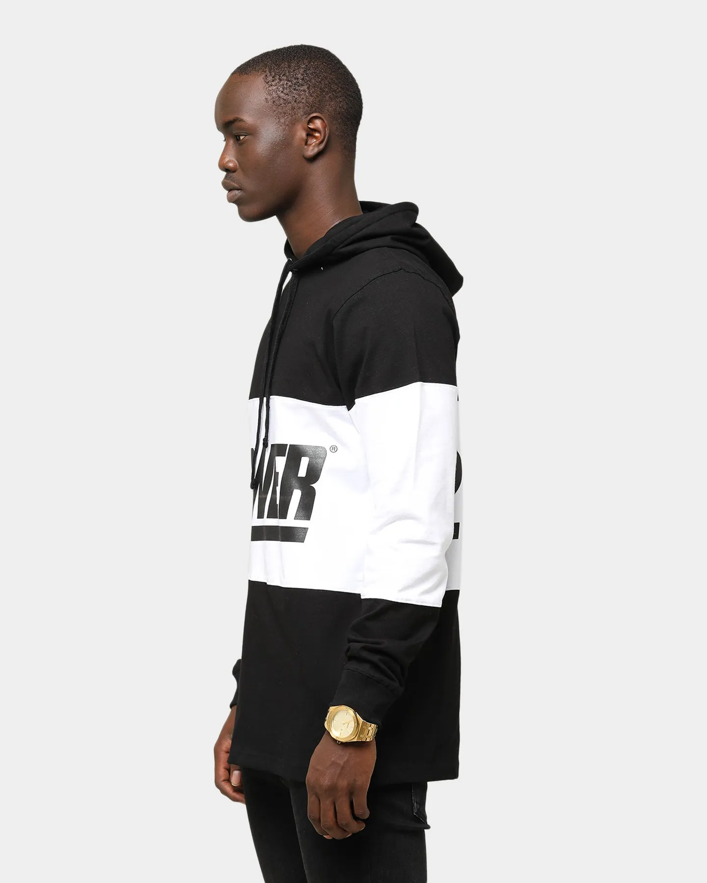 Lower Giants Irving Panel Long Sleeve Hoodie Black/White