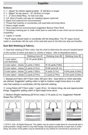 Market Tote Seat Belt Bag Kit in Black and White