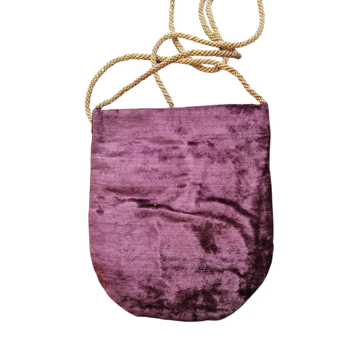 Mauve Velvet Crossbody Bag with Fleur de Lys