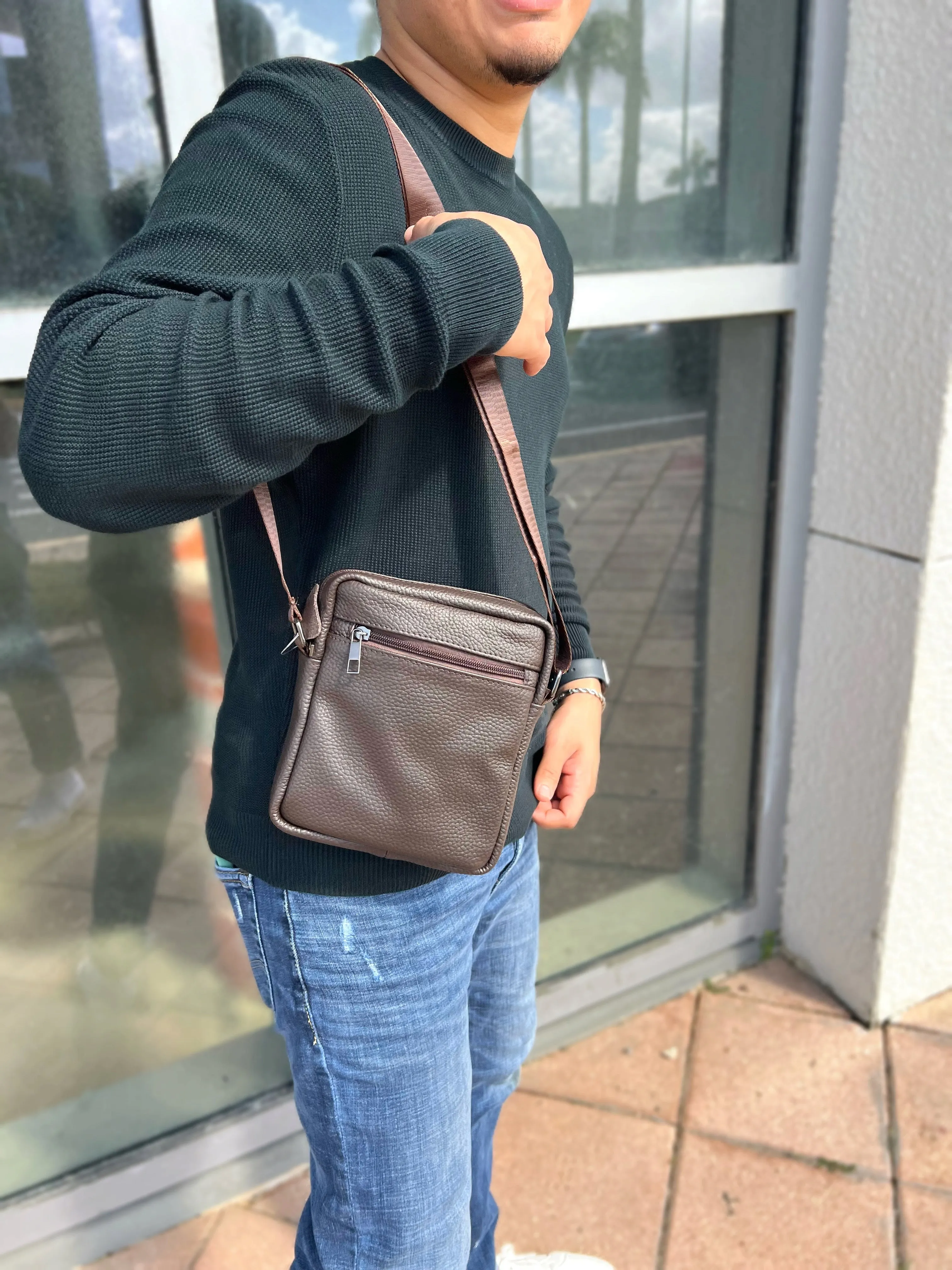 Men Leather Crossbody Bag