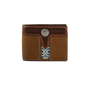 MENS 3D BIFOLD TOOLED AZTEC WALLET