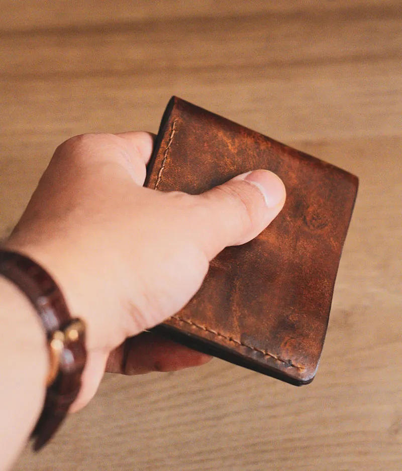 Mens Designer Wallet Slim Leather Handmade