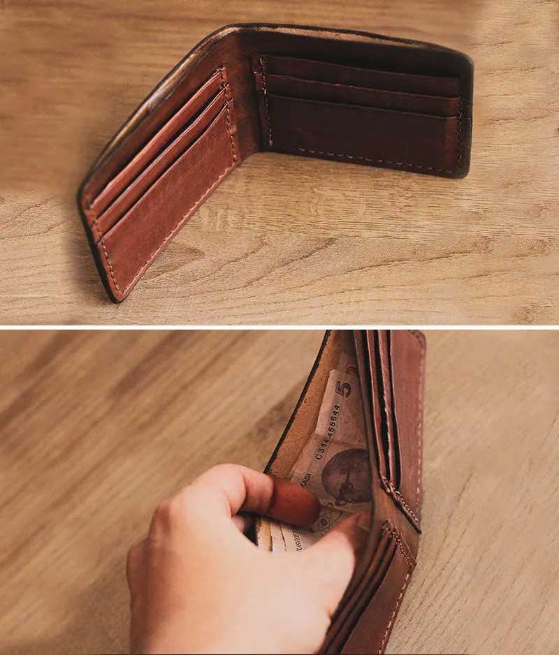Mens Designer Wallet Slim Leather Handmade