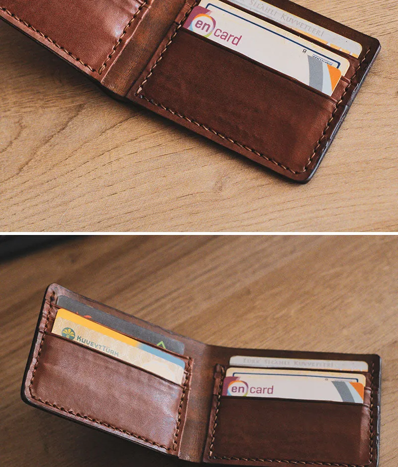 Mens Designer Wallet Slim Leather Handmade