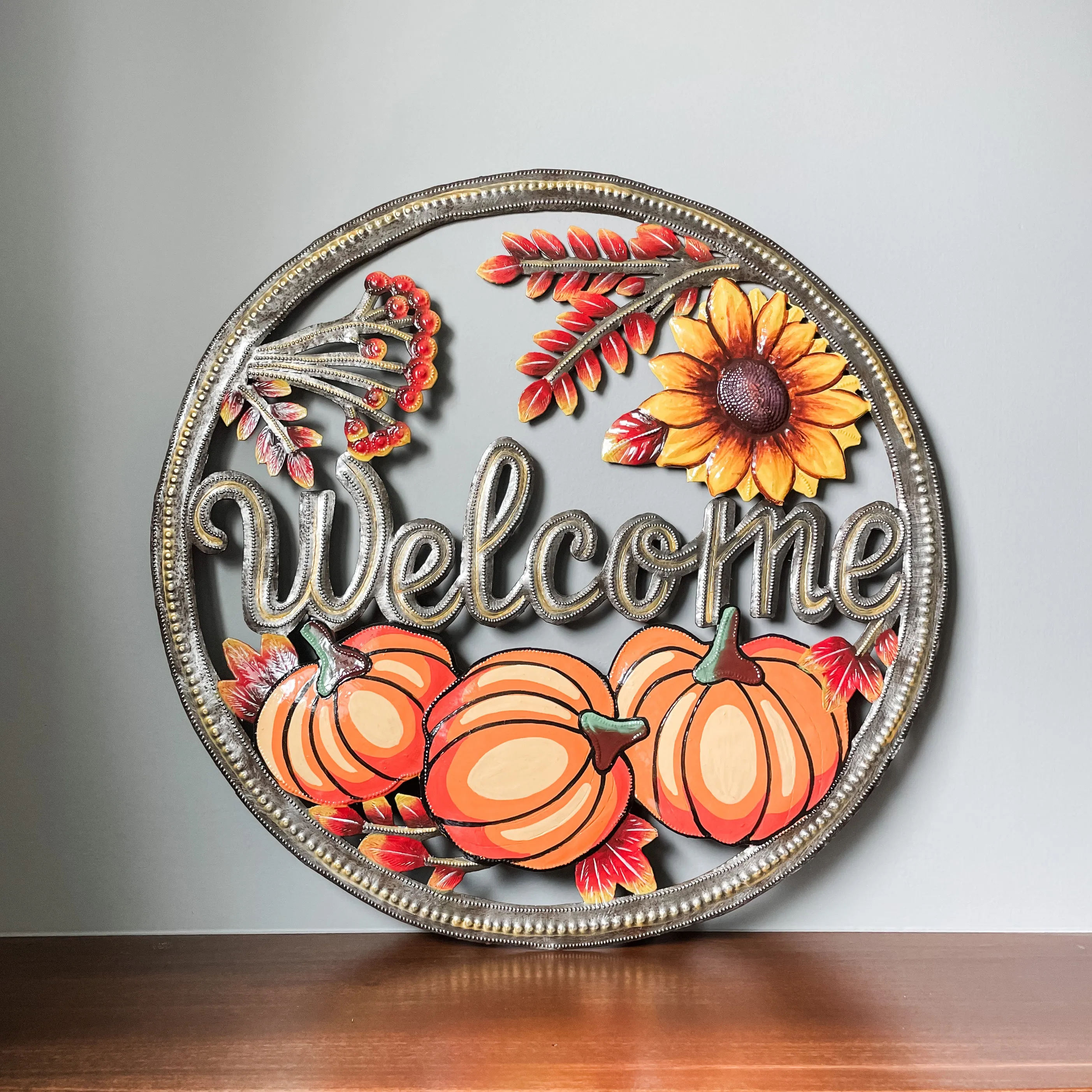 Metal Welcome Wreath