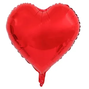 Metallic Red Heart Shaped Foil Balloon, 18 Inches, 1 Count