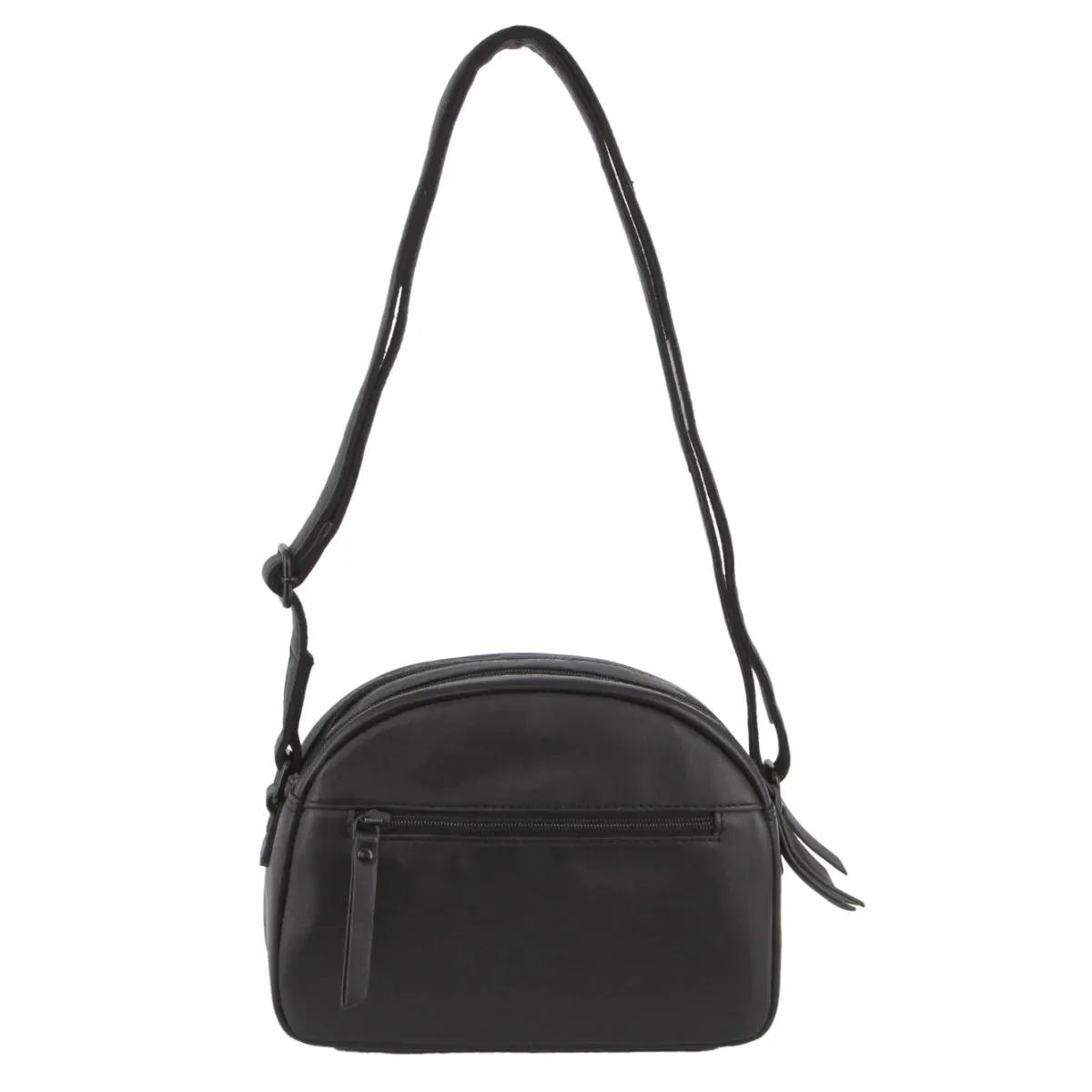 Milleni Leather Multi-Zip Cross-Body Bag in Black