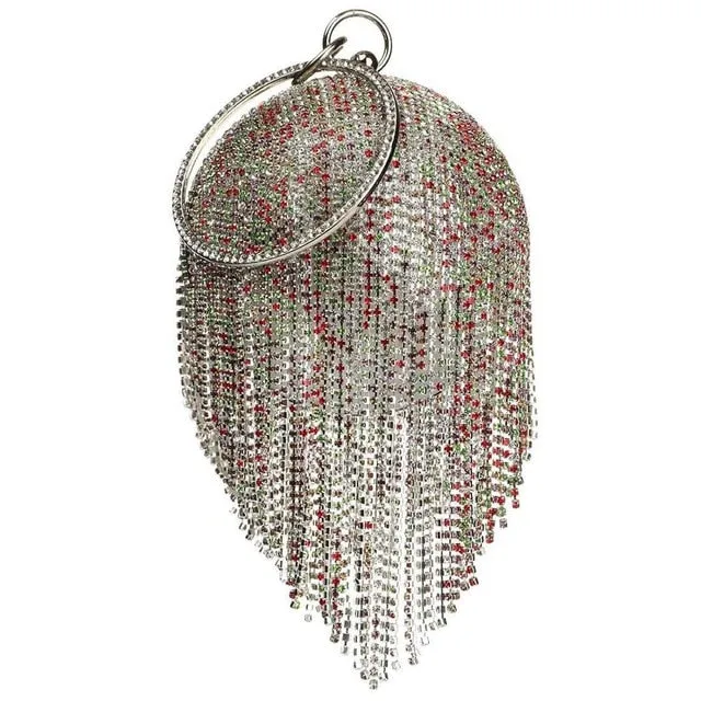 Mini Rhinestone Round Evening Bag