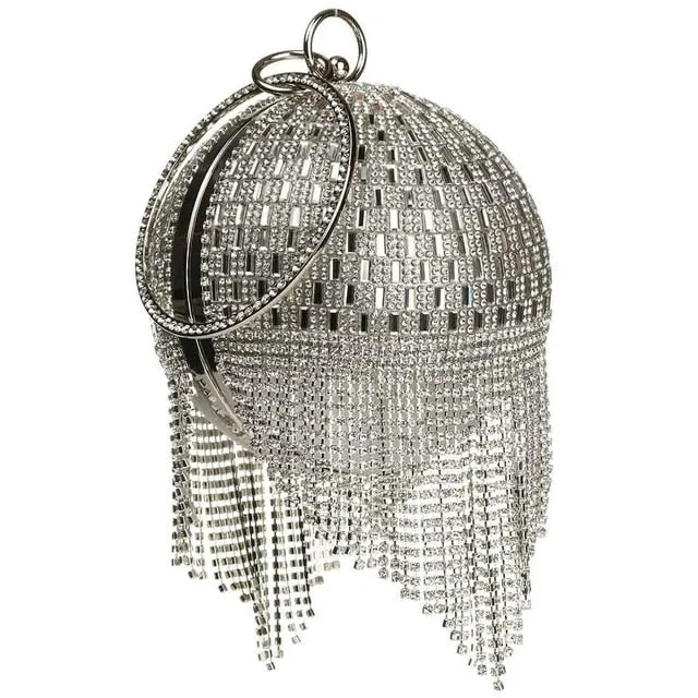 Mini Rhinestone Round Evening Bag